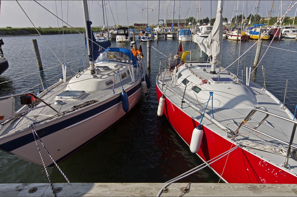 Nette Nachbarn im Yachthafen Gedser
